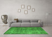 Machine Washable Oriental Green Industrial Area Rugs in a Living Room,, wshurb1832grn