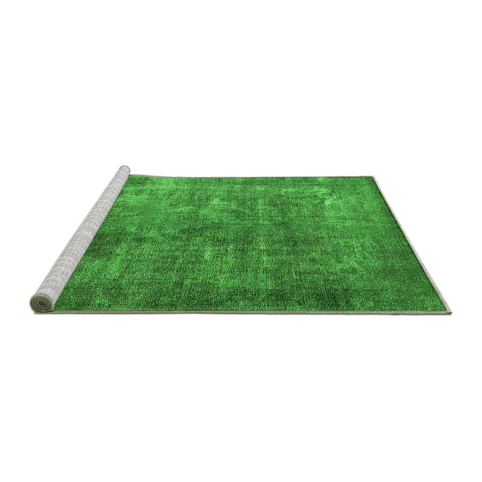 Sideview of Machine Washable Oriental Green Industrial Area Rugs, wshurb1832grn