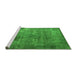 Sideview of Machine Washable Oriental Green Industrial Area Rugs, wshurb1832grn