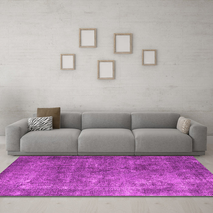 Machine Washable Oriental Pink Industrial Rug in a Living Room, wshurb1832pnk