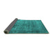 Sideview of Oriental Turquoise Industrial Rug, urb1832turq