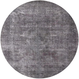 Round Mid-Century Modern Gray Oriental Rug, urb1832