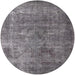 Round Mid-Century Modern Gray Oriental Rug, urb1832