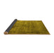 Sideview of Oriental Yellow Industrial Rug, urb1832yw