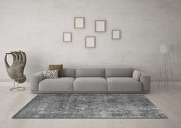 Machine Washable Oriental Gray Industrial Rug in a Living Room,, wshurb1832gry