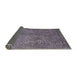 Sideview of Mid-Century Modern Carbon Gray Oriental Rug, urb1833