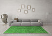 Machine Washable Oriental Green Industrial Area Rugs in a Living Room,, wshurb1833grn