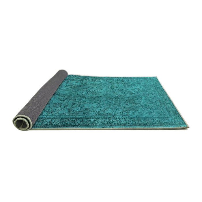 Sideview of Oriental Turquoise Industrial Rug, urb1833turq