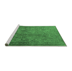 Sideview of Machine Washable Oriental Emerald Green Industrial Area Rugs, wshurb1833emgrn