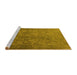 Sideview of Machine Washable Oriental Yellow Industrial Rug, wshurb1833yw