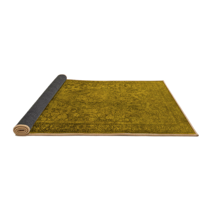 Sideview of Oriental Yellow Industrial Rug, urb1833yw