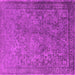 Square Machine Washable Oriental Pink Industrial Rug, wshurb1833pnk