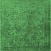 Square Oriental Emerald Green Industrial Rug, urb1833emgrn