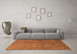 Machine Washable Oriental Orange Industrial Area Rugs in a Living Room, wshurb1833org