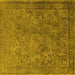 Square Oriental Yellow Industrial Rug, urb1833yw