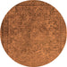 Round Oriental Orange Industrial Rug, urb1833org