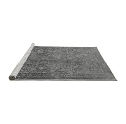 Sideview of Machine Washable Oriental Gray Industrial Rug, wshurb1833gry