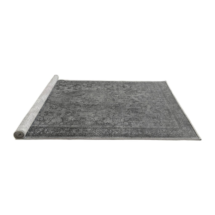 Sideview of Machine Washable Oriental Gray Industrial Rug, wshurb1833gry