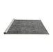 Sideview of Machine Washable Oriental Gray Industrial Rug, wshurb1833gry