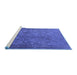 Sideview of Machine Washable Oriental Blue Industrial Rug, wshurb1833blu