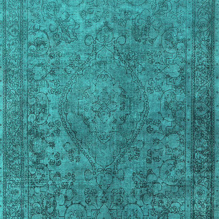Machine Washable Oriental Turquoise Industrial Area Rugs, wshurb1833turq