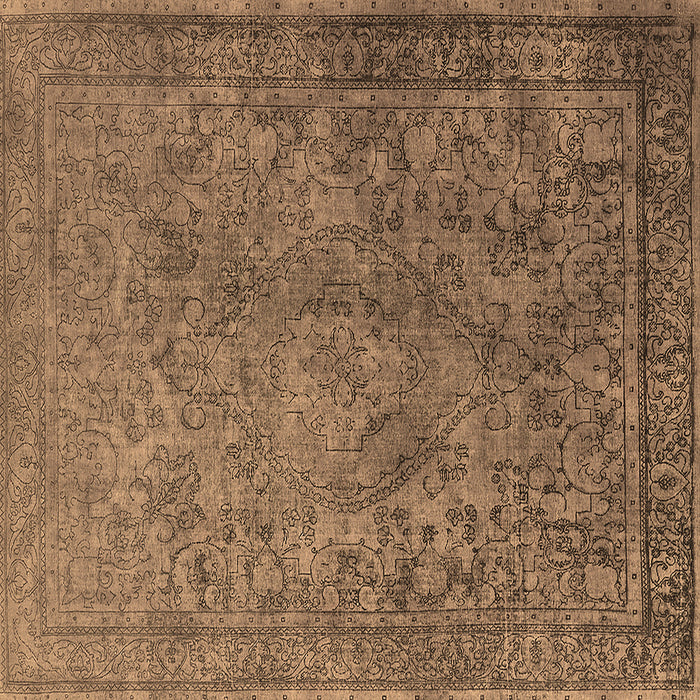 Square Machine Washable Oriental Brown Industrial Rug, wshurb1833brn