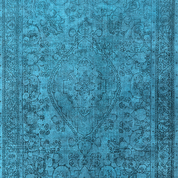 Machine Washable Oriental Light Blue Industrial Rug, wshurb1833lblu
