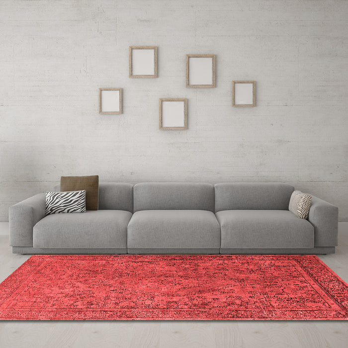 Industrial Red Washable Rugs