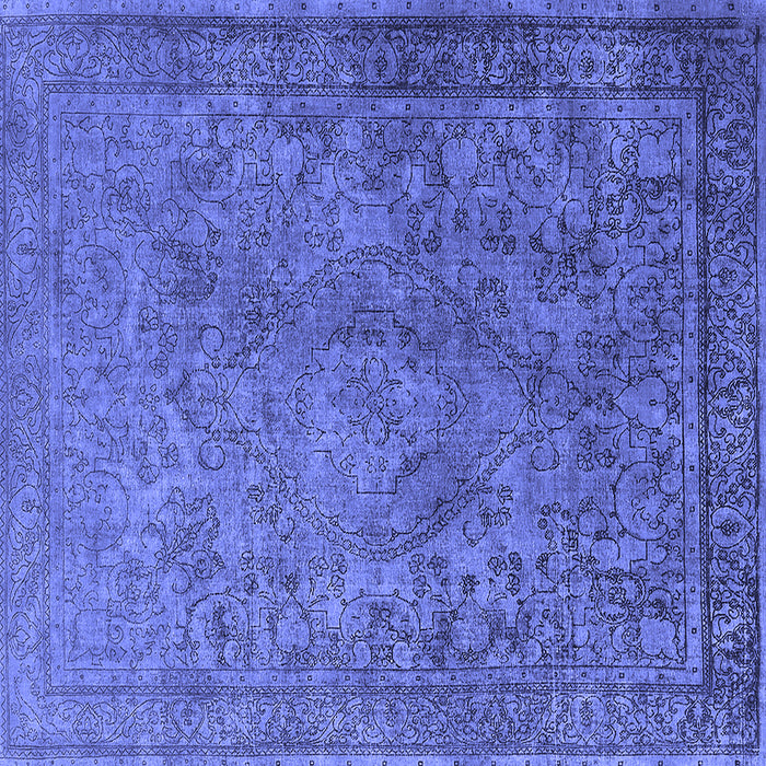 Square Oriental Blue Industrial Rug, urb1833blu