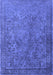 Machine Washable Oriental Blue Industrial Rug, wshurb1833blu