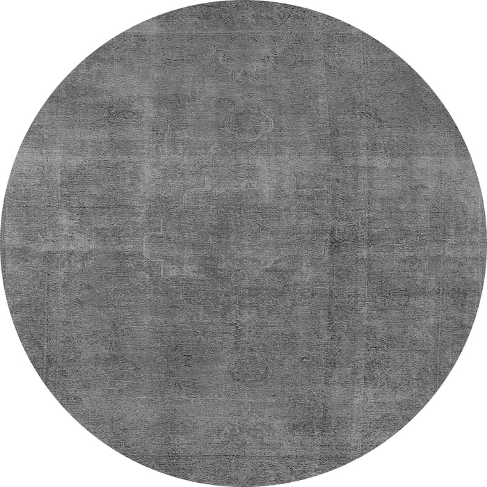 Round Oriental Gray Industrial Rug, urb1834gry