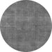 Round Oriental Gray Industrial Rug, urb1834gry