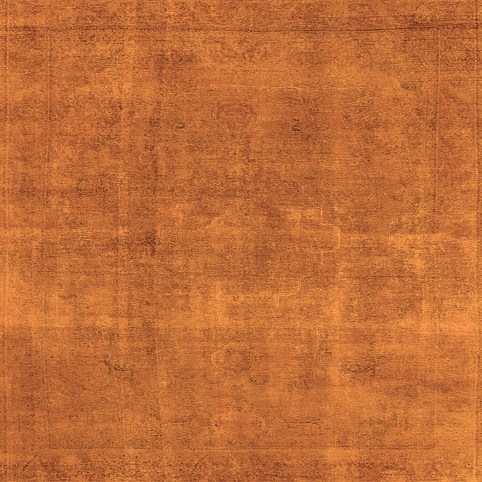 Square Machine Washable Oriental Orange Industrial Area Rugs, wshurb1834org