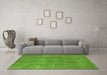Machine Washable Oriental Green Industrial Area Rugs in a Living Room,, wshurb1834grn