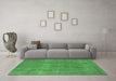 Machine Washable Oriental Emerald Green Industrial Area Rugs in a Living Room,, wshurb1834emgrn