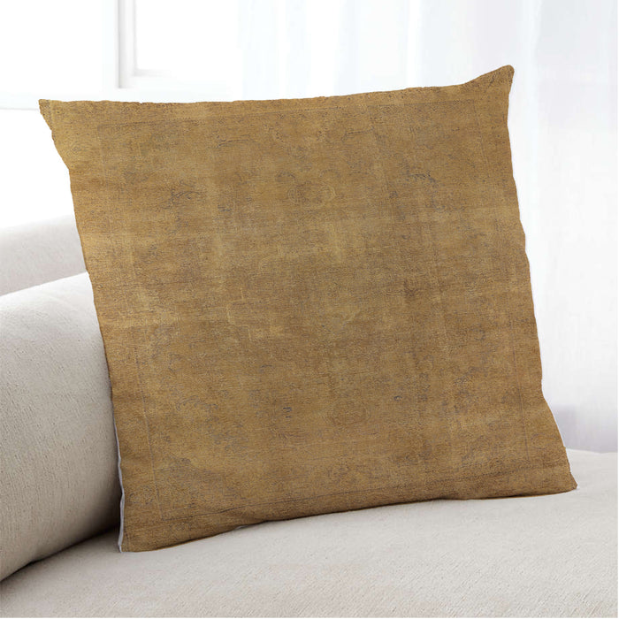 Lifestyle Image of Mid-Century Modern Urban Square Orange Throw Pillow, 18 inch by 18 inch, pwurb1834