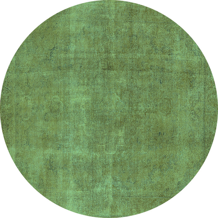 Round Oriental Turquoise Industrial Rug, urb1834turq