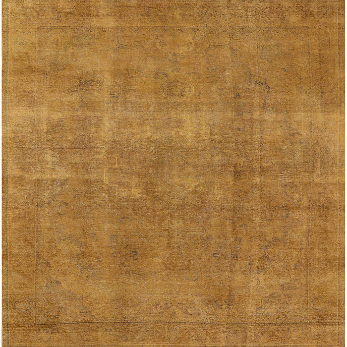 Square Mid-Century Modern Orange Oriental Rug, urb1834