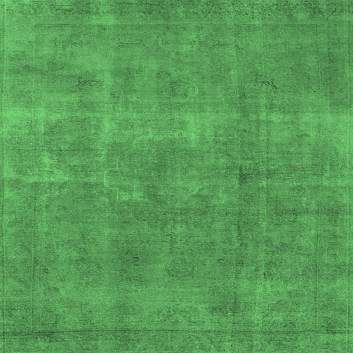 Square Oriental Emerald Green Industrial Rug, urb1834emgrn