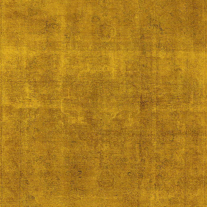 Machine Washable Oriental Yellow Industrial Rug, wshurb1834yw