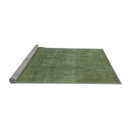 Sideview of Machine Washable Oriental Light Blue Industrial Rug, wshurb1834lblu