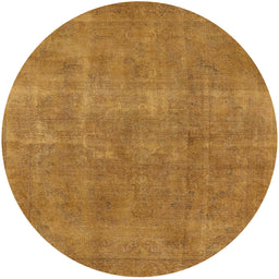 Round Machine Washable Industrial Modern Orange Rug, wshurb1834