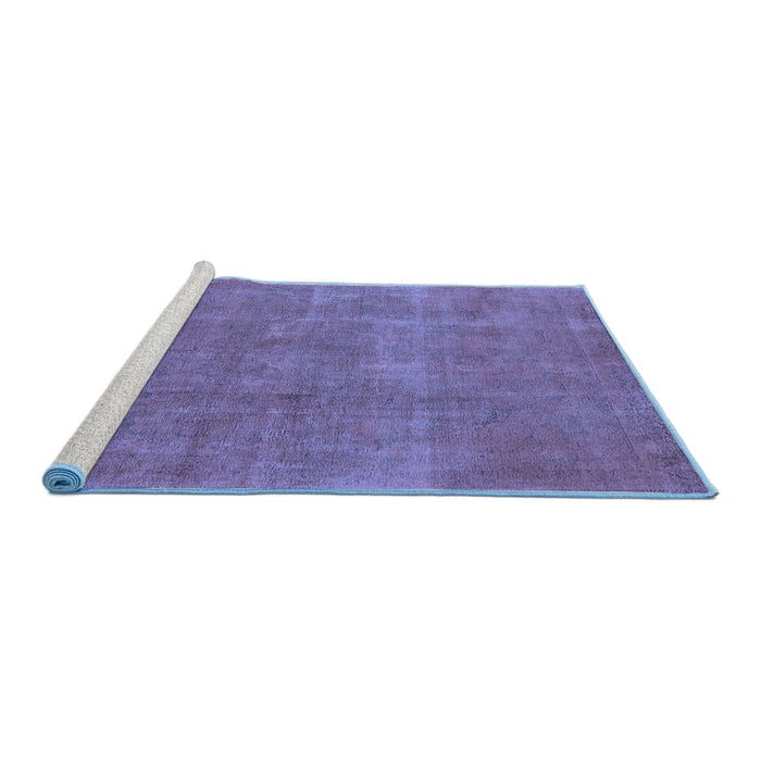 Sideview of Machine Washable Oriental Blue Industrial Rug, wshurb1834blu