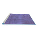 Sideview of Machine Washable Oriental Blue Industrial Rug, wshurb1834blu