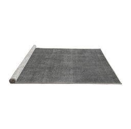 Sideview of Machine Washable Oriental Gray Industrial Rug, wshurb1834gry