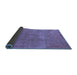 Sideview of Oriental Blue Industrial Rug, urb1834blu