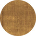 Round Oriental Brown Industrial Rug, urb1835brn