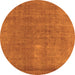 Round Machine Washable Oriental Orange Industrial Area Rugs, wshurb1835org