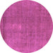 Round Oriental Purple Industrial Rug, urb1835pur