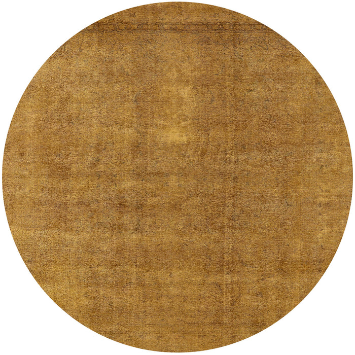 Round Machine Washable Industrial Modern Orange Rug, wshurb1835